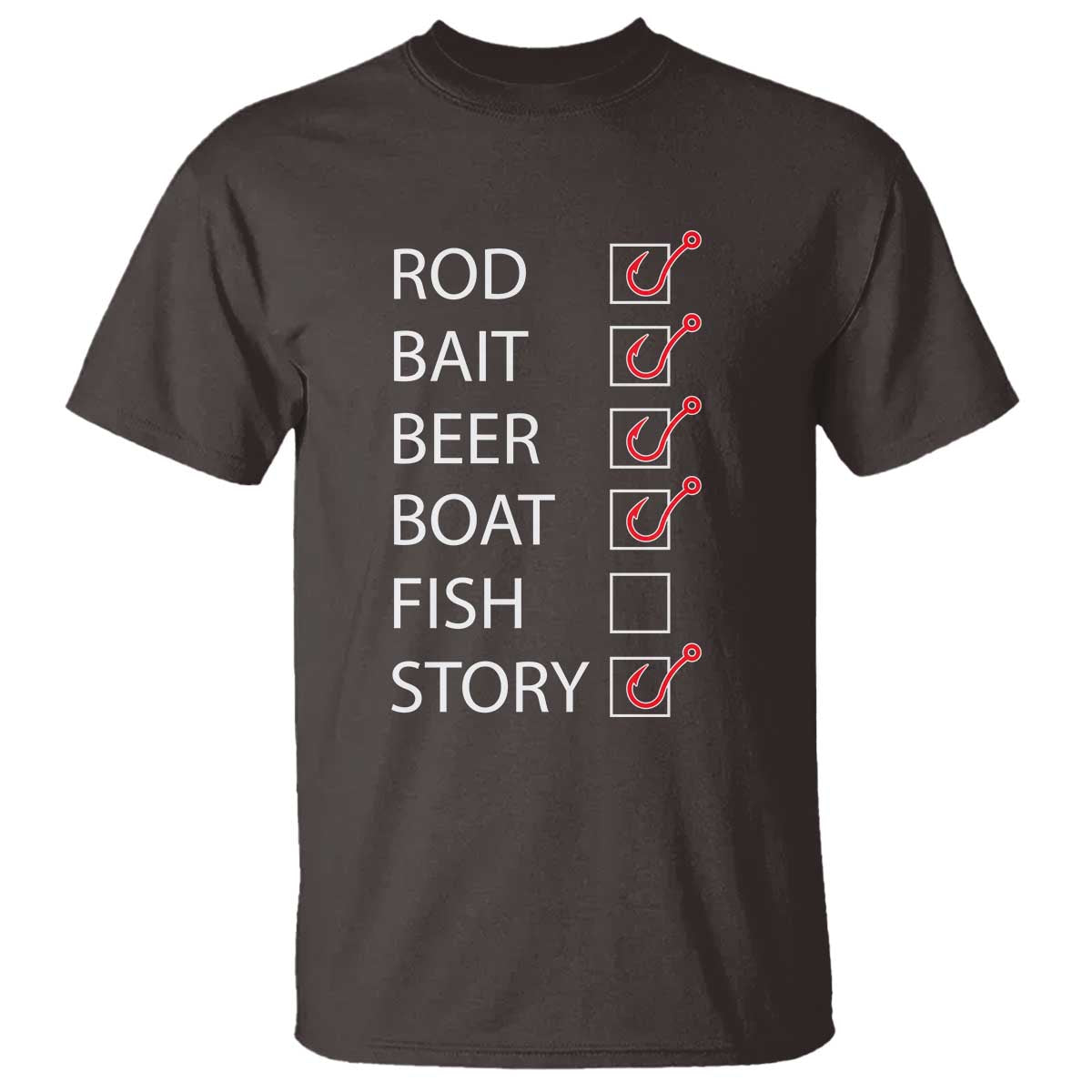 Funny Fishing Check Off List T Shirt - Wonder Print Shop