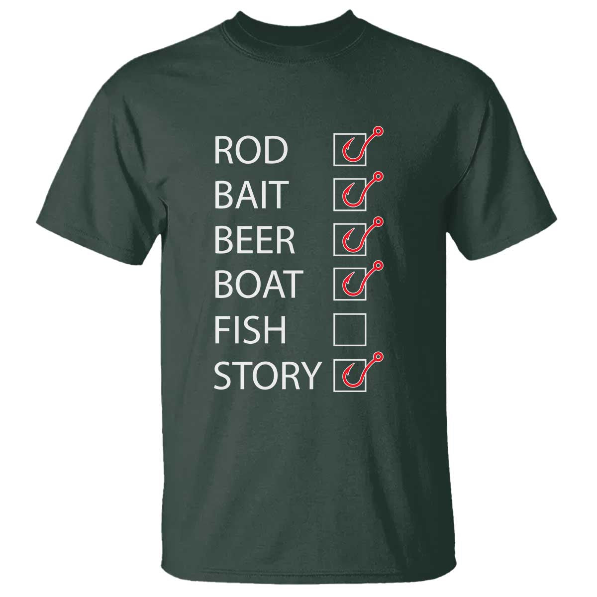 Funny Fishing Check Off List T Shirt - Wonder Print Shop