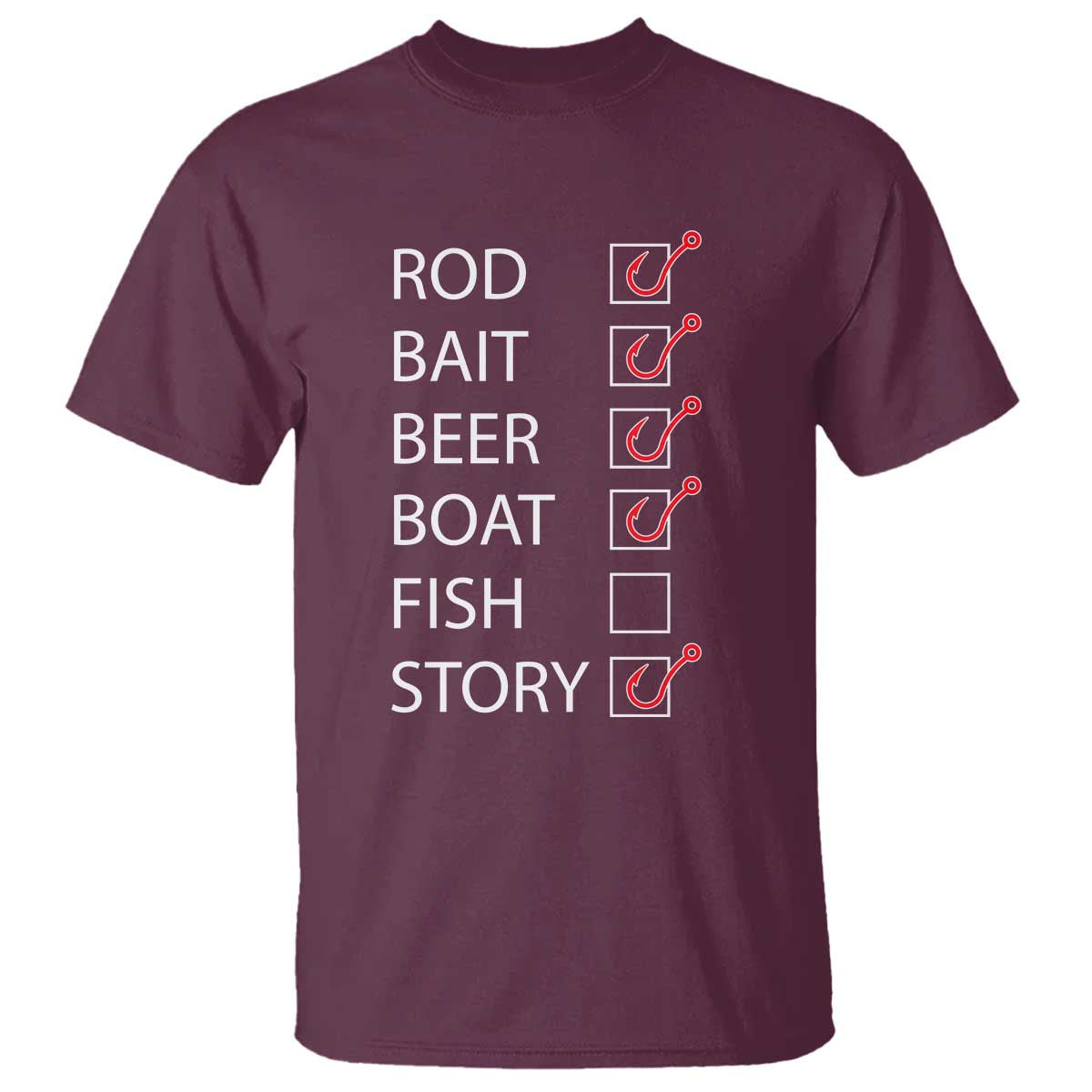 Funny Fishing Check Off List T Shirt - Wonder Print Shop