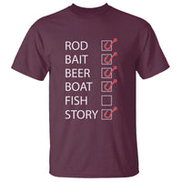 Funny Fishing Check Off List T Shirt - Wonder Print Shop