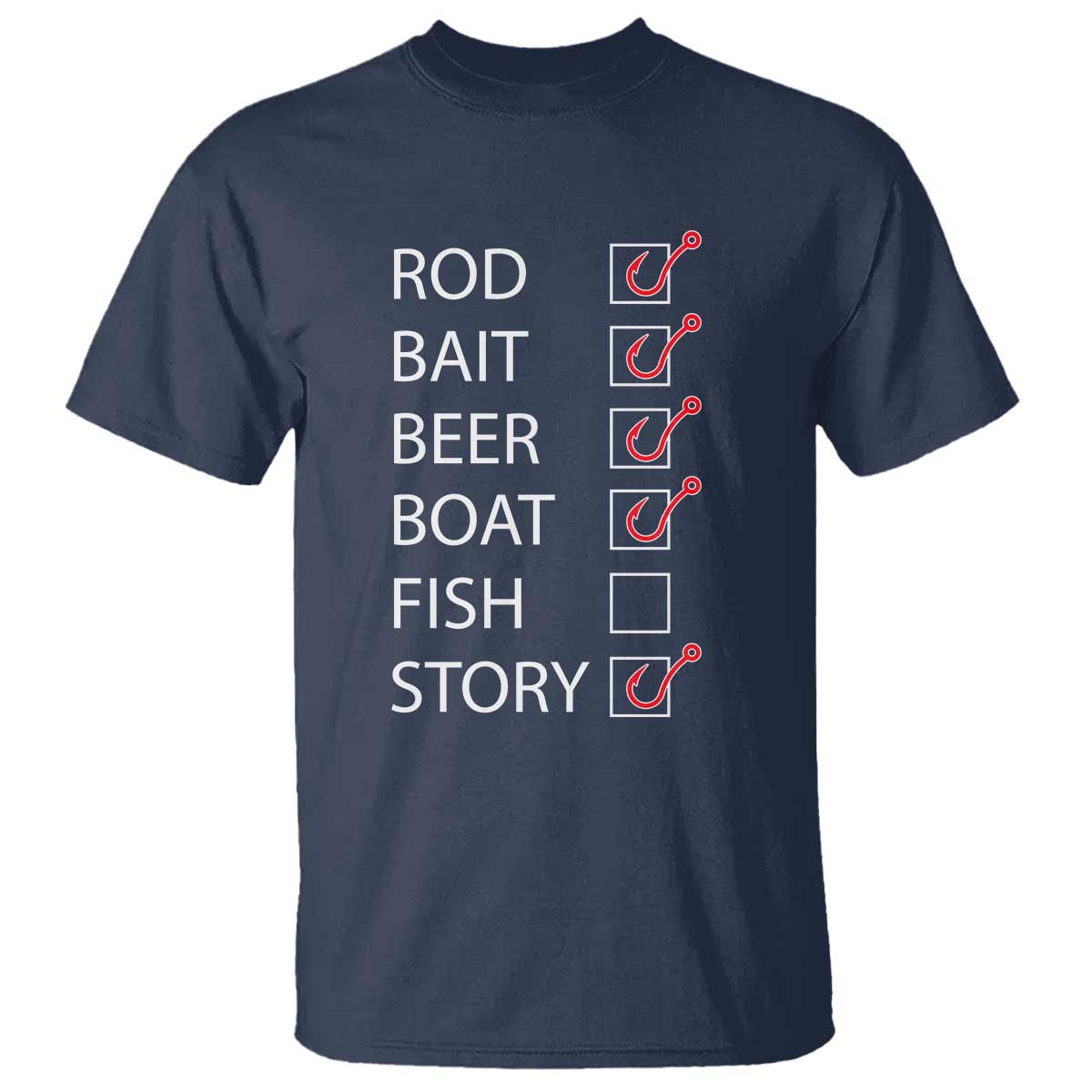 Funny Fishing Check Off List T Shirt - Wonder Print Shop