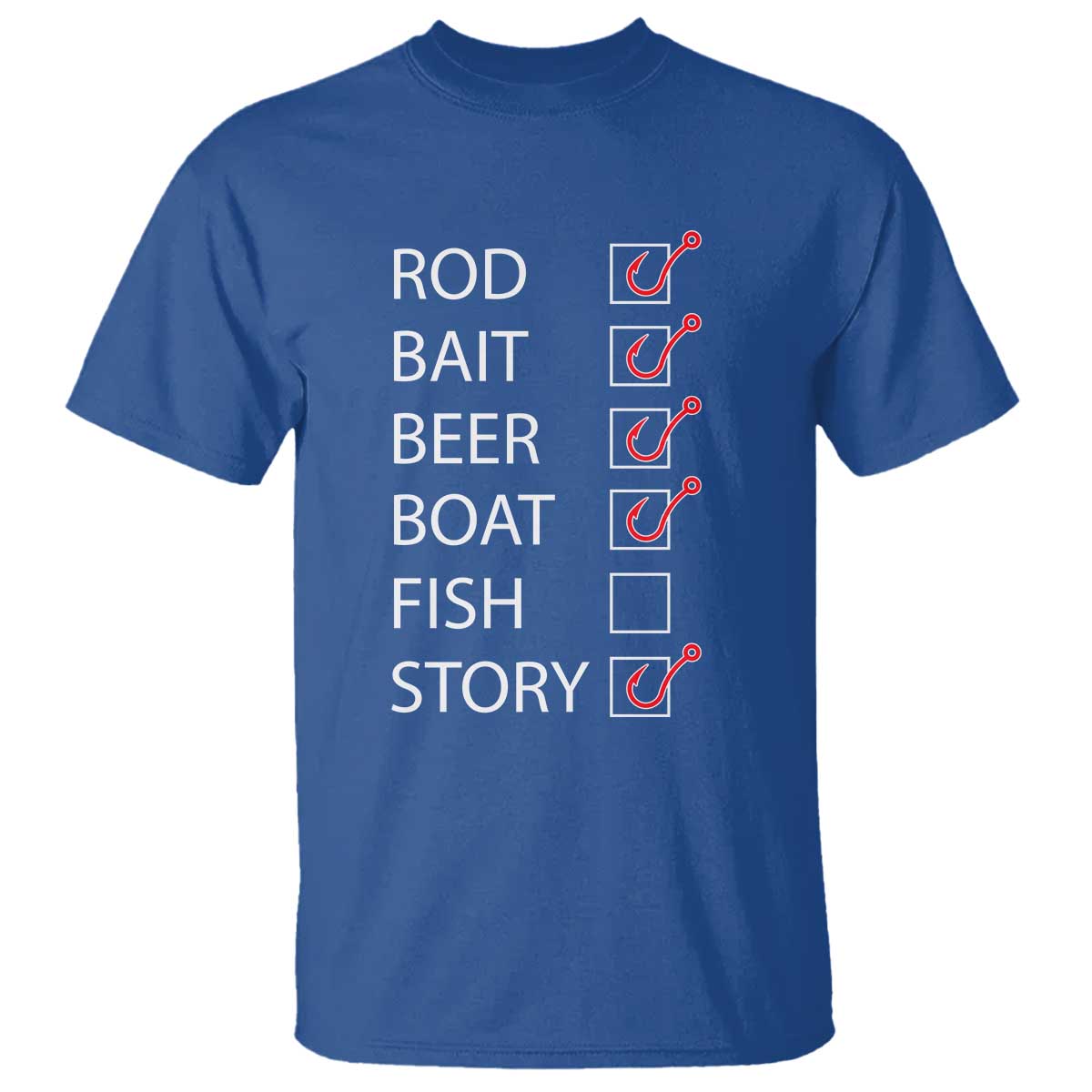 Funny Fishing Check Off List T Shirt - Wonder Print Shop