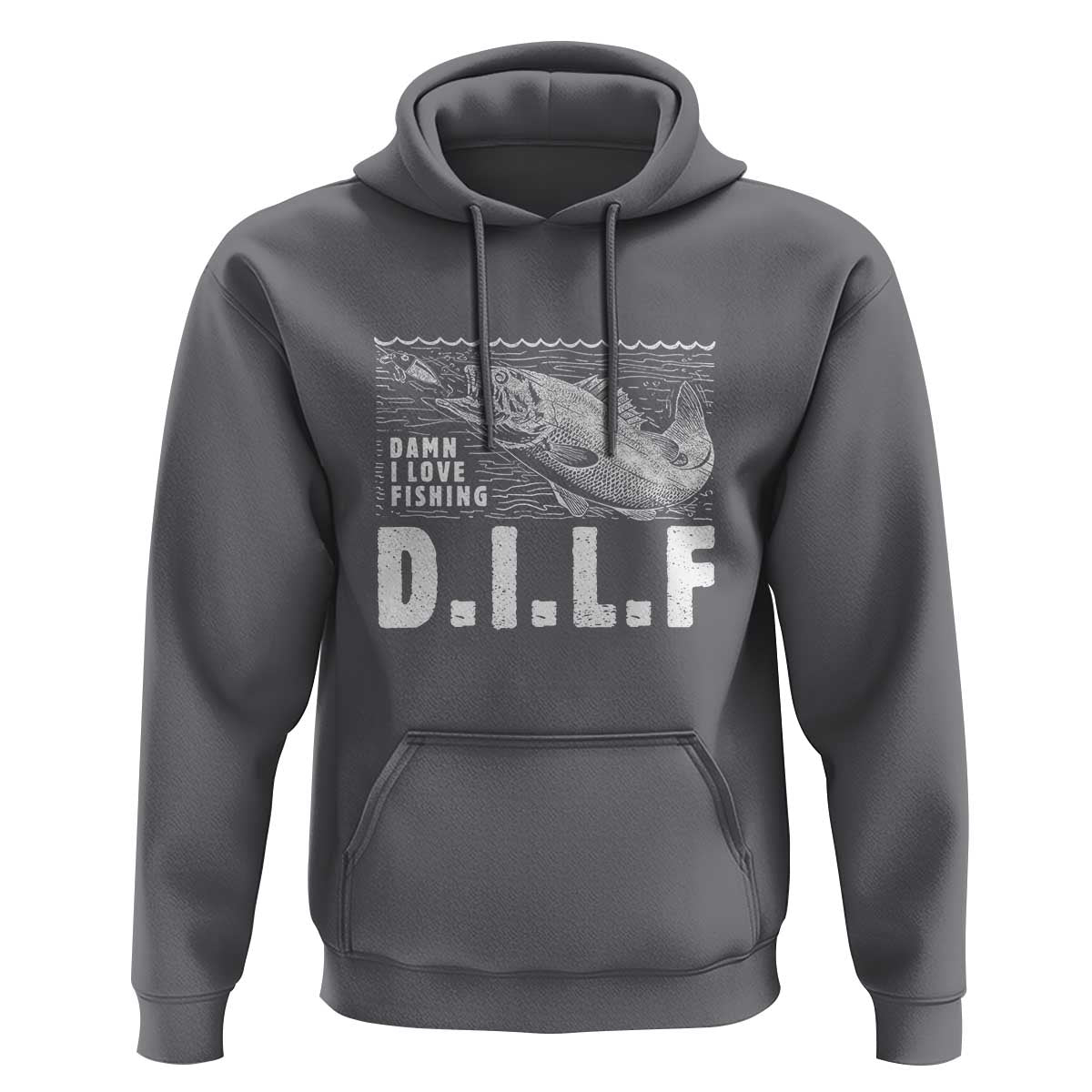 Funny Fisherman Hoodie DILF Damn I Love Fishing - Wonder Print Shop