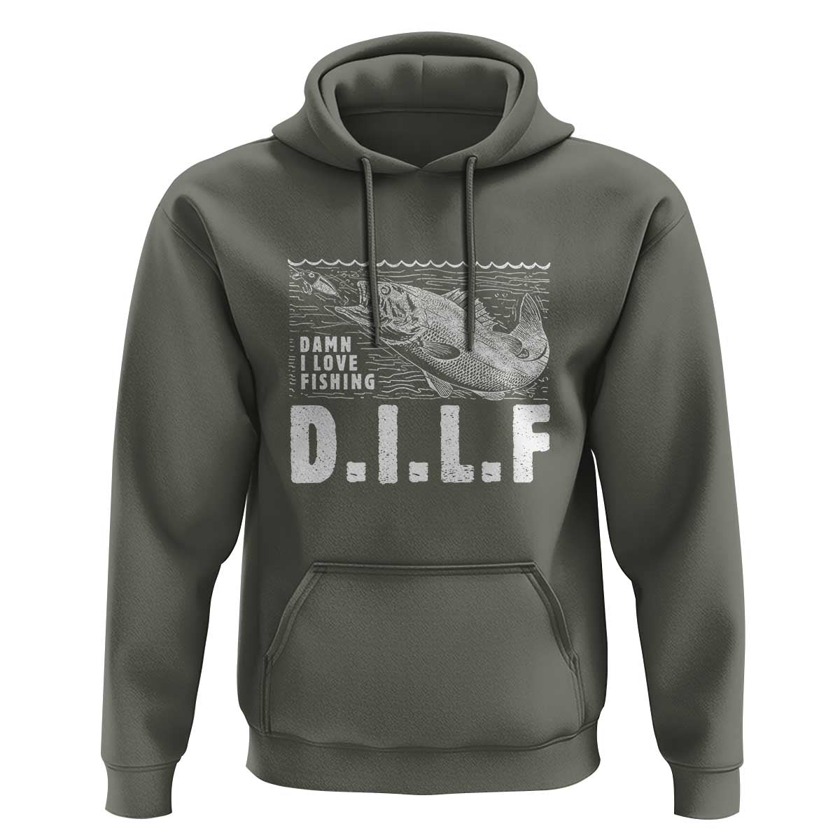 Funny Fisherman Hoodie DILF Damn I Love Fishing - Wonder Print Shop