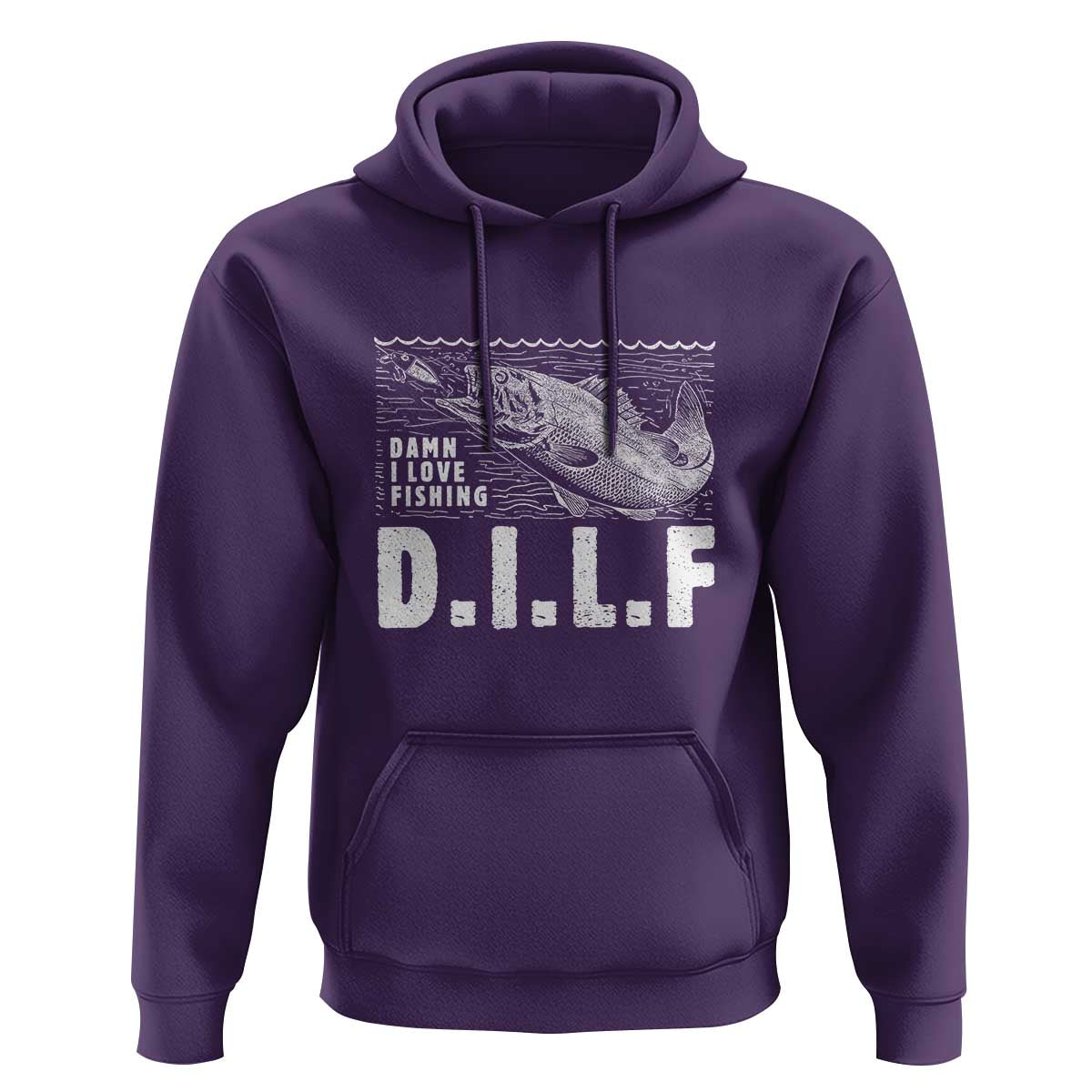 Funny Fisherman Hoodie DILF Damn I Love Fishing - Wonder Print Shop