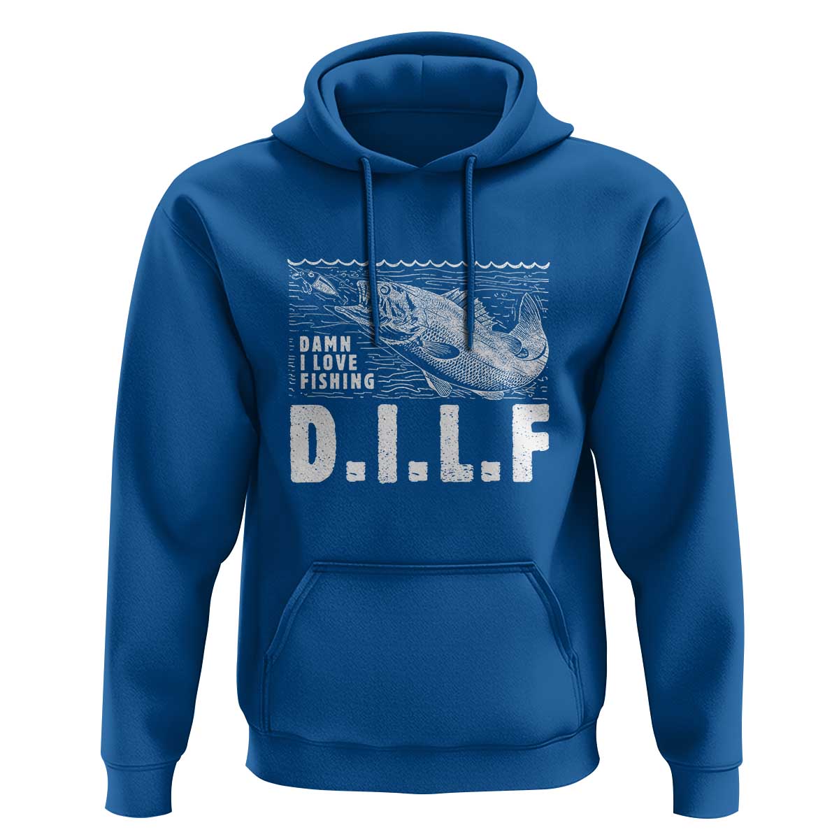 Funny Fisherman Hoodie DILF Damn I Love Fishing - Wonder Print Shop