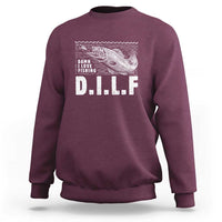 Funny Fisherman Sweatshirt DILF Damn I Love Fishing - Wonder Print Shop