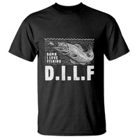 Funny Fisherman T Shirt DILF Damn I Love Fishing - Wonder Print Shop