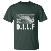 Funny Fisherman T Shirt DILF Damn I Love Fishing - Wonder Print Shop