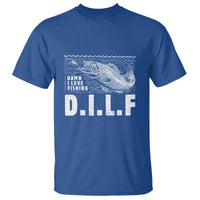 Funny Fisherman T Shirt DILF Damn I Love Fishing - Wonder Print Shop