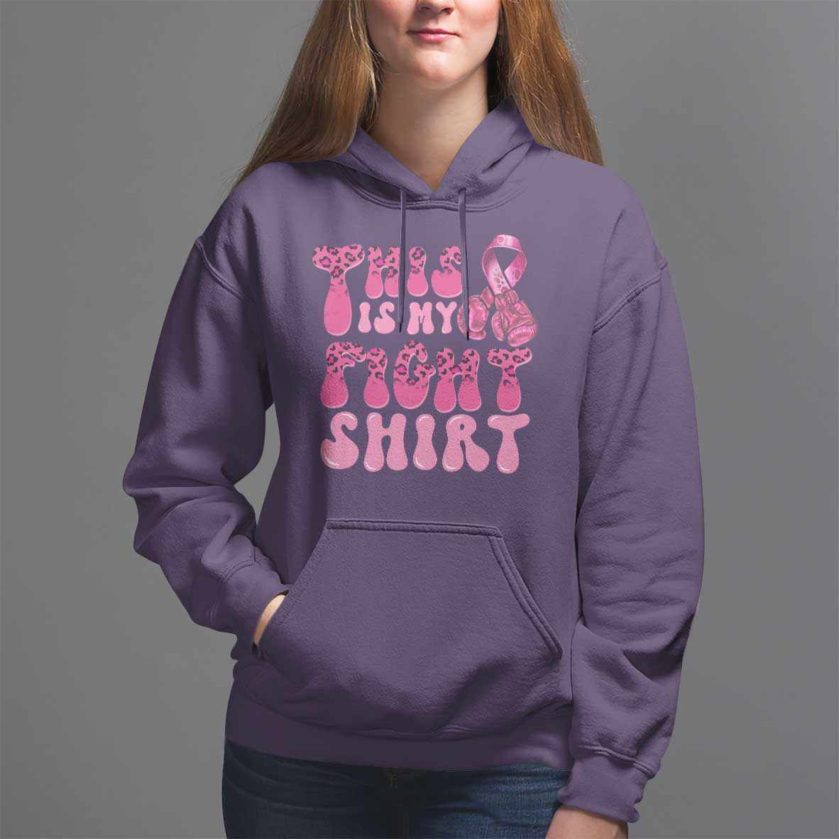 Breast Cancer Hoodie This Is My Fight Warrior Boxing Gloves - Wonder Print Shop