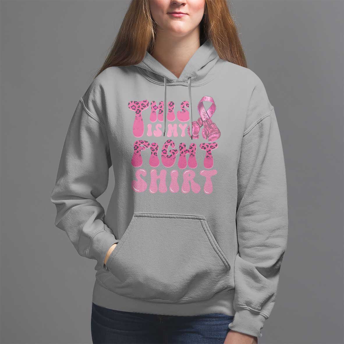 Breast Cancer Hoodie This Is My Fight Warrior Boxing Gloves - Wonder Print Shop