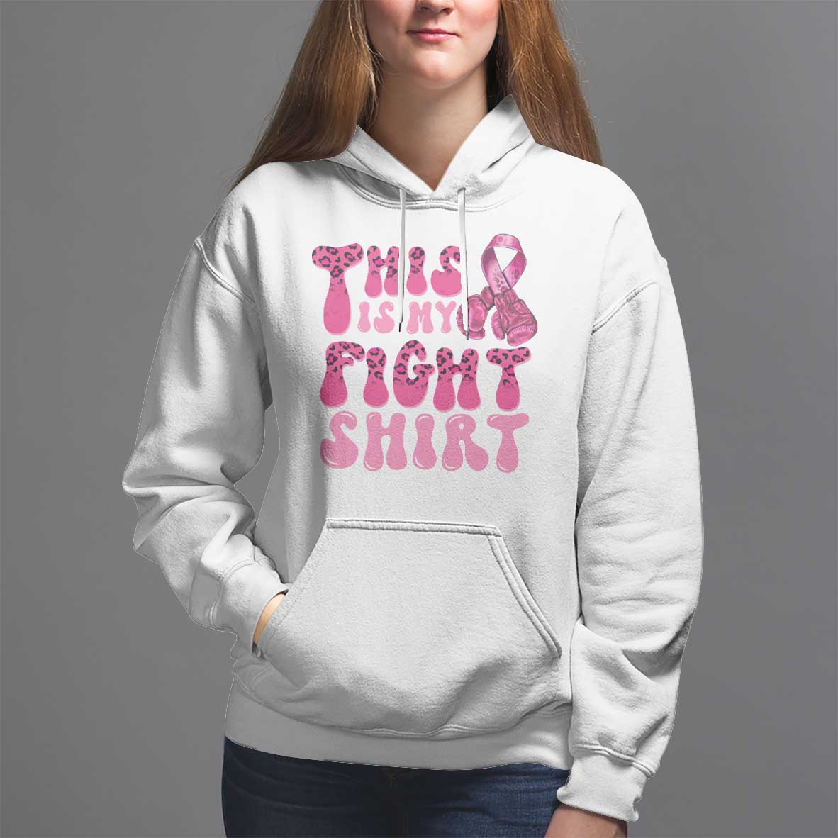 Breast Cancer Hoodie This Is My Fight Warrior Boxing Gloves - Wonder Print Shop