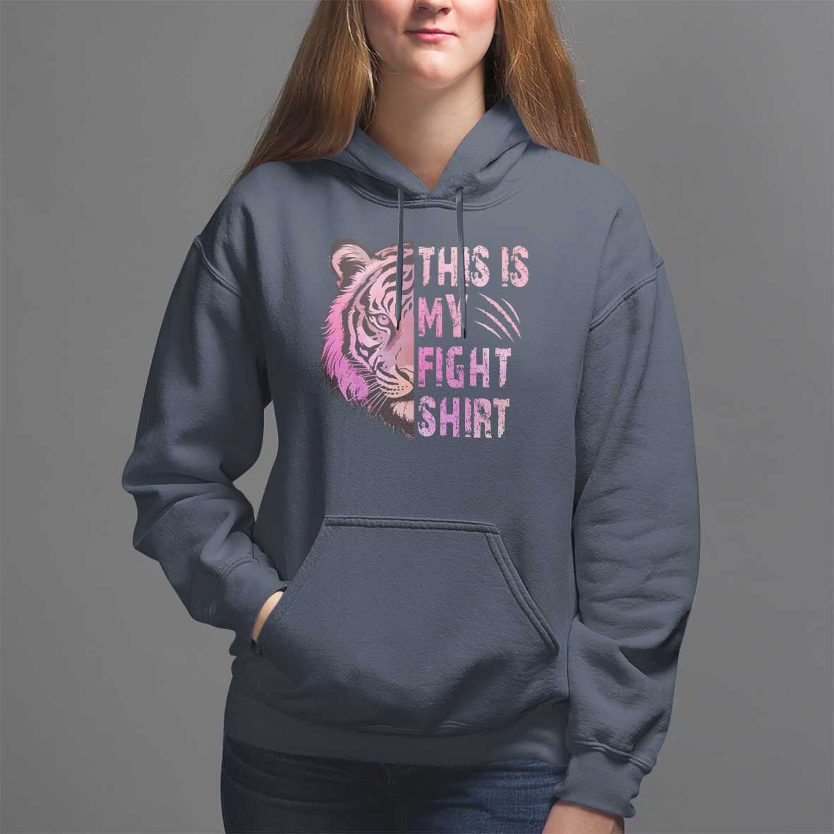 Breast Cancer Hoodie This Is My Fight Pink Tiger Warrior - Wonder Print Shop