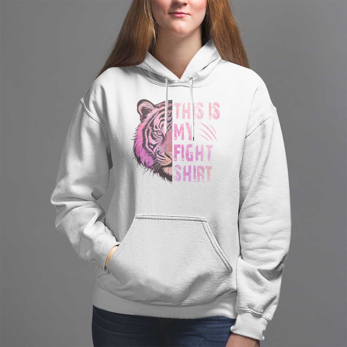 Breast Cancer Hoodie This Is My Fight Pink Tiger Warrior - Wonder Print Shop