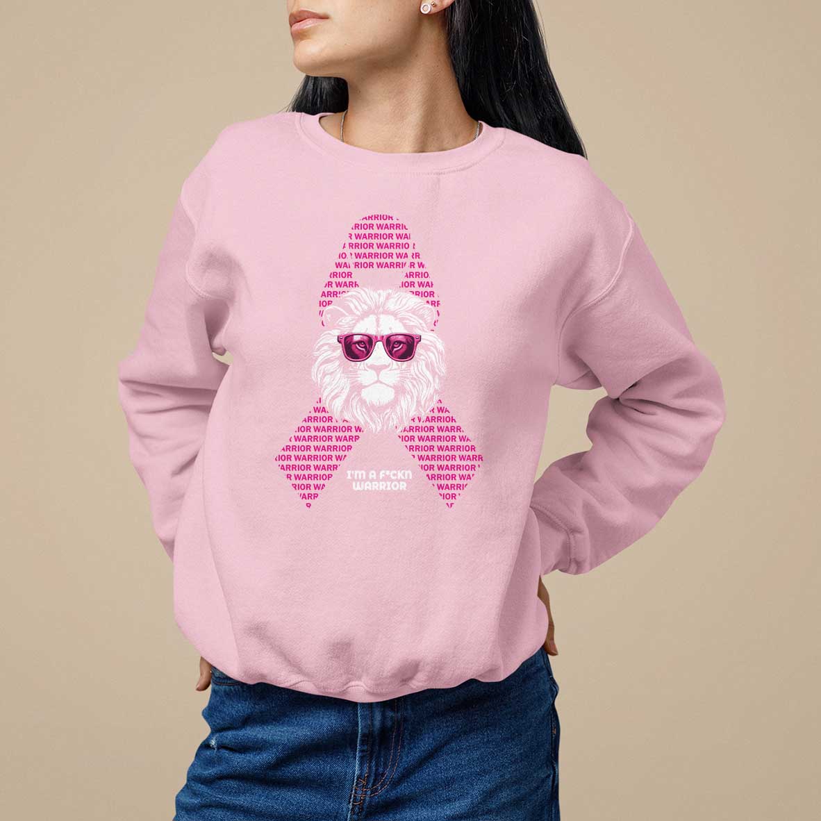 Pink Breast Cancer Sweatshirt This Is My Fight Pink Lion Warrior - Wonder Print Shop