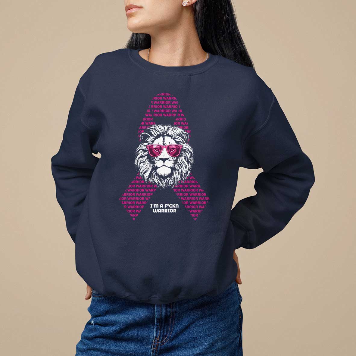 Pink Breast Cancer Sweatshirt This Is My Fight Pink Lion Warrior - Wonder Print Shop