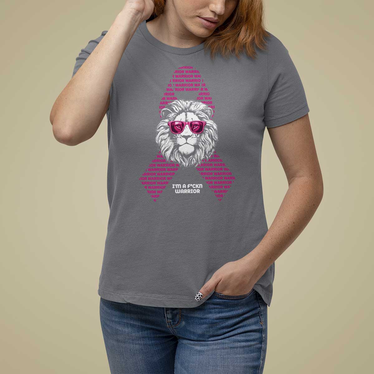 Pink Breast Cancer T Shirt For Women This Is My Fight Pink Lion Warrior - Wonder Print Shop