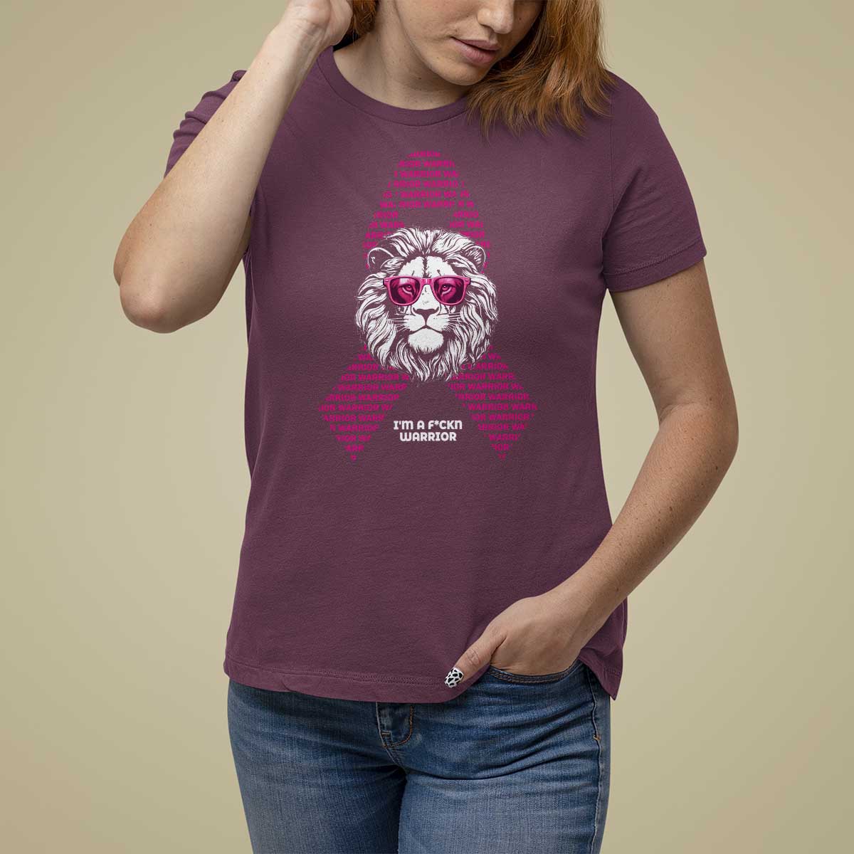 Pink Breast Cancer T Shirt For Women This Is My Fight Pink Lion Warrior - Wonder Print Shop
