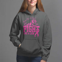 Pink Breast Cancer Hoodie Fight Like A Lion Roar For A Cure - Wonder Print Shop