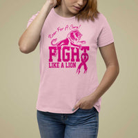 Pink Breast Cancer T Shirt For Women Fight Like A Lion Roar For A Cure - Wonder Print Shop