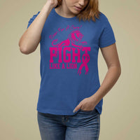 Pink Breast Cancer T Shirt For Women Fight Like A Lion Roar For A Cure - Wonder Print Shop