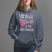 Pink Breast Cancer Hoodie I Wear Pink For Myself My Scars Tell A Story - Wonder Print Shop