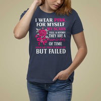 Pink Breast Cancer T Shirt For Women I Wear Pink For Myself My Scars Tell A Story - Wonder Print Shop