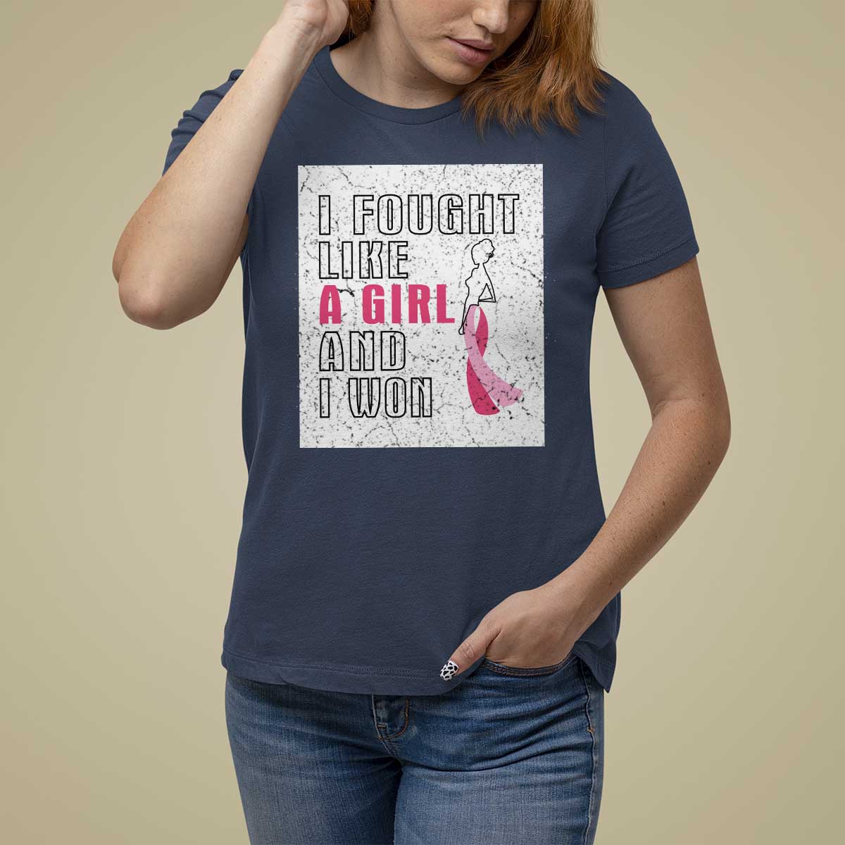 Pink Breast Cancer T Shirt For Women I Fought Like A Girl And I Won - Wonder Print Shop