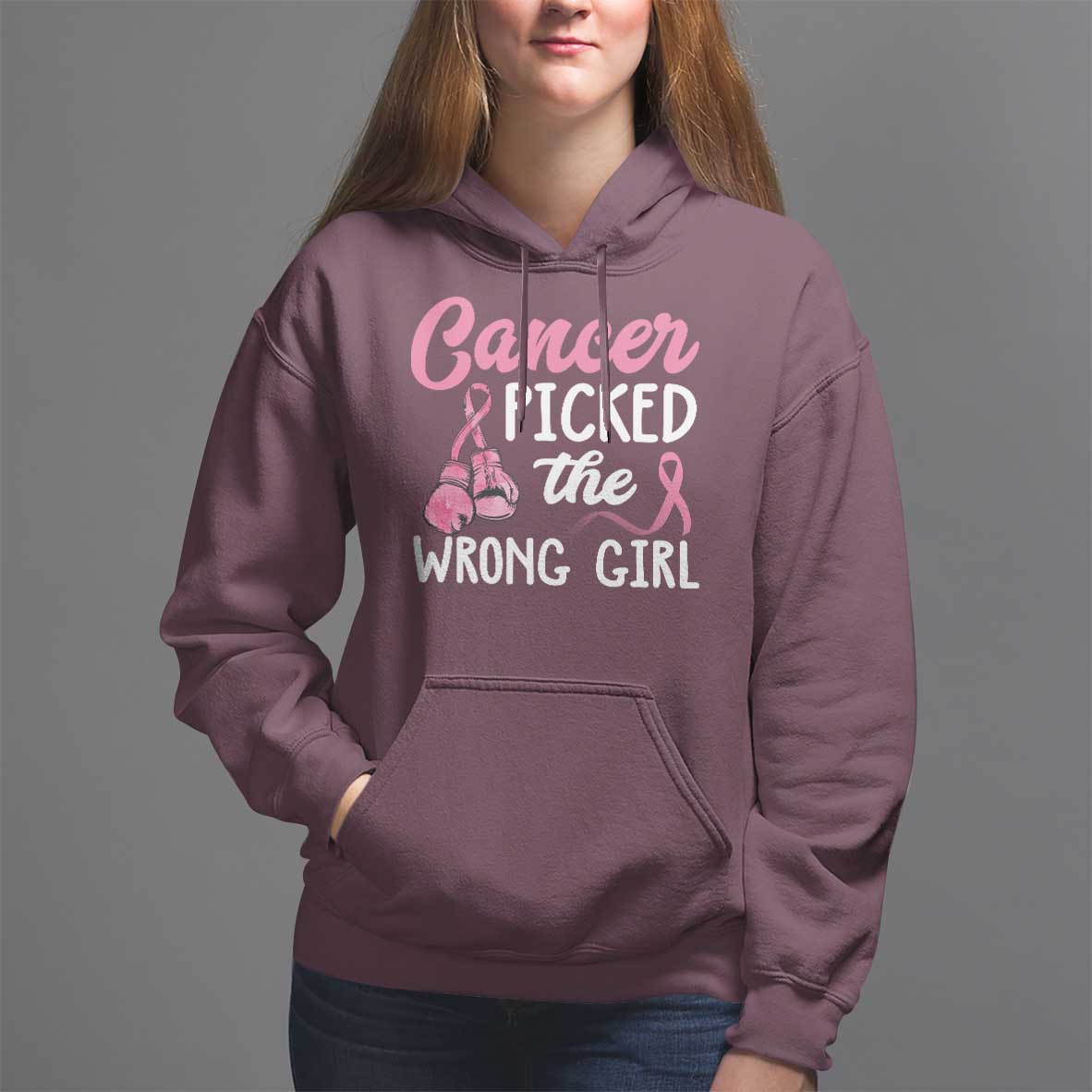 Breast Cancer Hoodie Cancer Picked The Wrong Girl - Wonder Print Shop