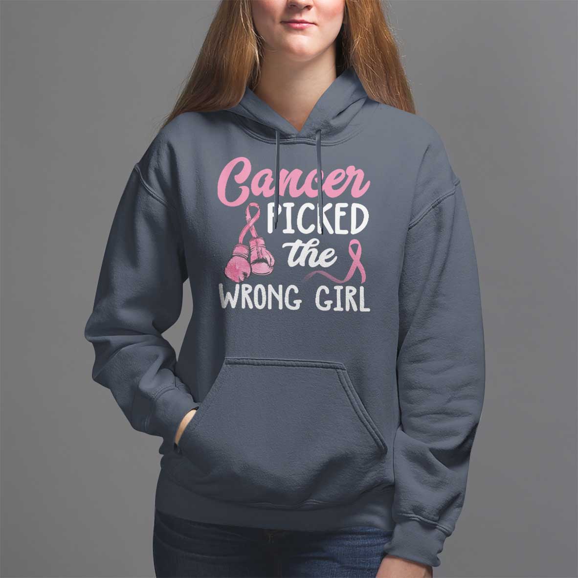 Breast Cancer Hoodie Cancer Picked The Wrong Girl - Wonder Print Shop