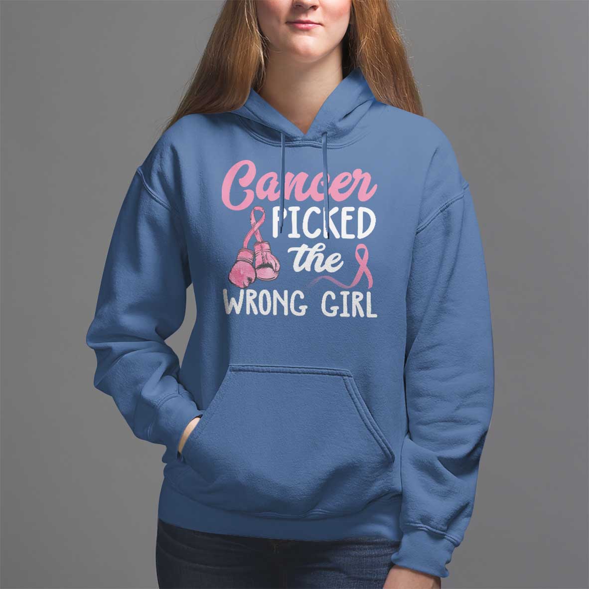 Breast Cancer Hoodie Cancer Picked The Wrong Girl - Wonder Print Shop