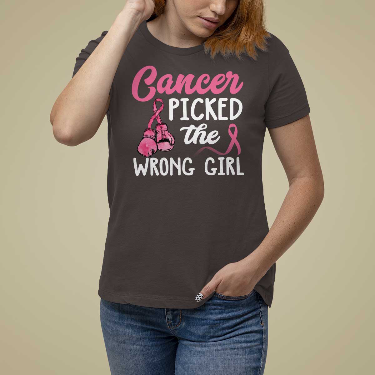 Breast Cancer T Shirt For Women Cancer Picked The Wrong Girl - Wonder Print Shop
