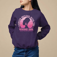 Breast Cancer Sweatshirt Cancer Messed With The Wrong Girl - Wonder Print Shop