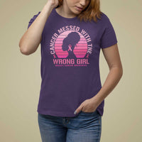 Breast Cancer T Shirt For Women Cancer Messed With The Wrong Girl - Wonder Print Shop