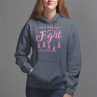 Breast Cancer Hoodie Pray Fight Believe - Wonder Print Shop