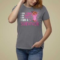 Pink Breast Cancer T Shirt For Women I Am A Survivor Strong Powerful Fearless - Wonder Print Shop