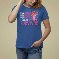 Pink Breast Cancer T Shirt For Women I Am A Survivor Strong Powerful Fearless - Wonder Print Shop