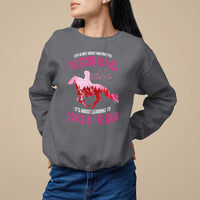 Breast Cancer Sweatshirt Pink Horse Racing Learning To Dance In The Rain - Wonder Print Shop