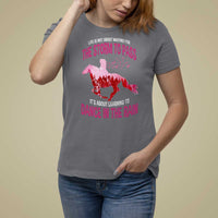 Breast Cancer T Shirt For Women Pink Horse Racing Learning To Dance In The Rain - Wonder Print Shop