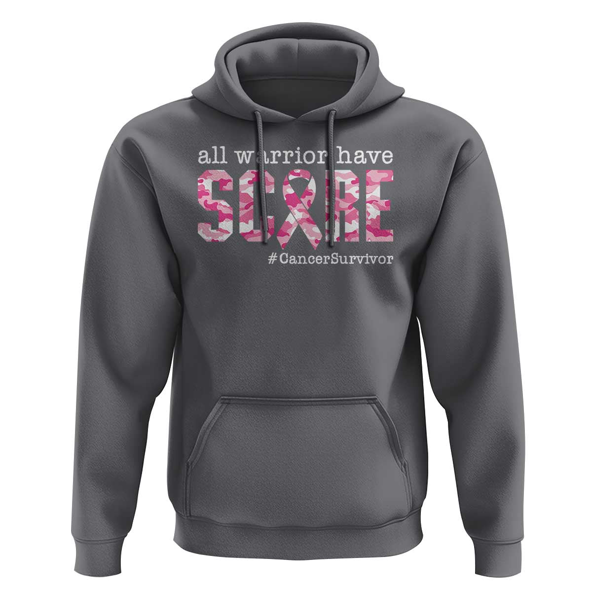 Breast Cancer Hoodie All Warriors Have Scars Millitary Camouflage - Wonder Print Shop