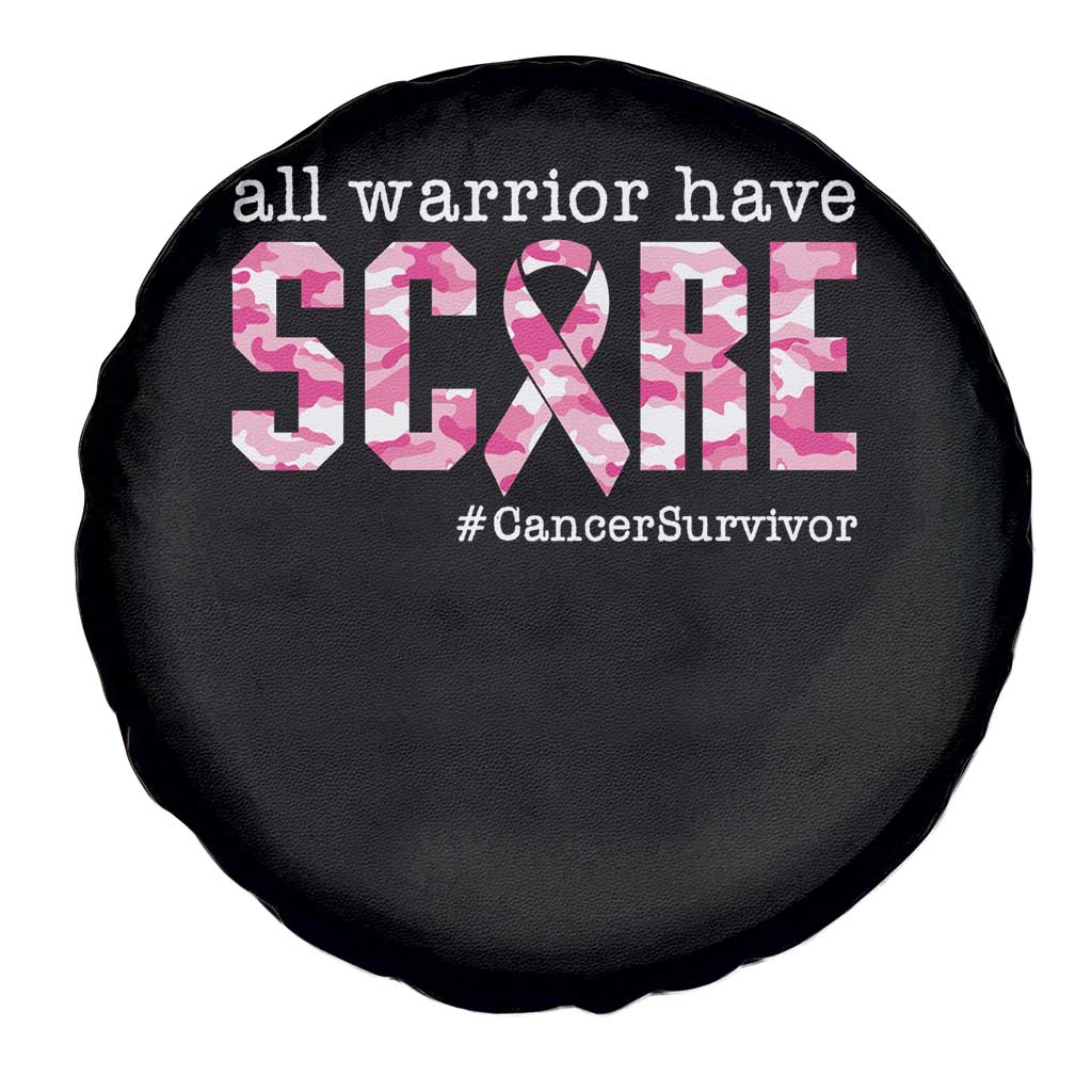 Breast Cancer Spare Tire Cover All Warriors Have Scars Millitary Camouflage