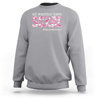 Breast Cancer Sweatshirt All Warriors Have Scars Millitary Camouflage - Wonder Print Shop