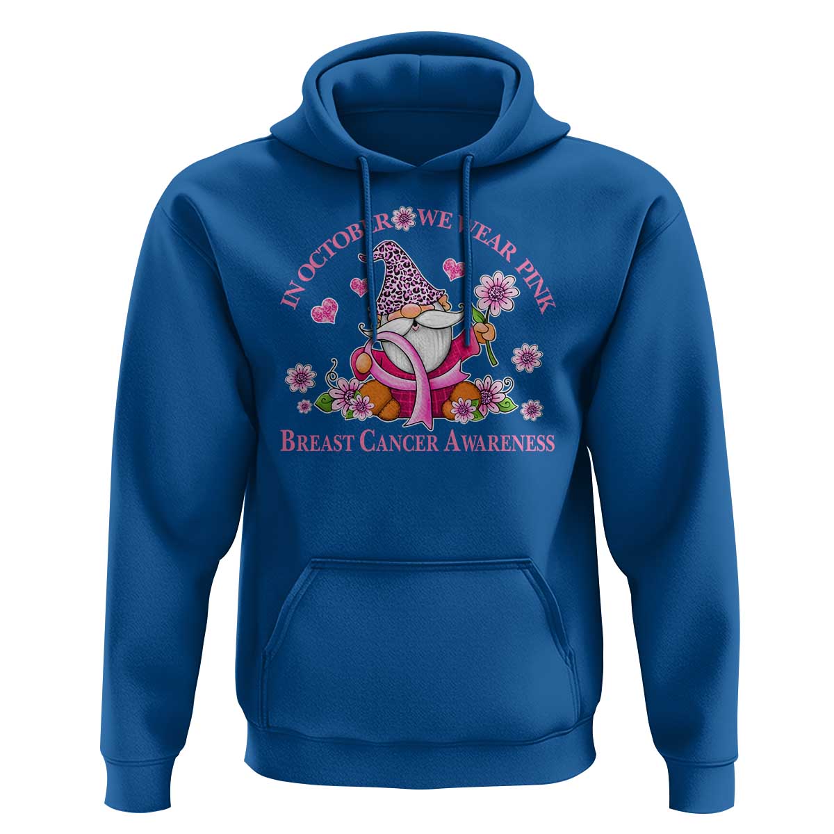 Breast Cancer Awareness Hoodie In October We Wear Pink Gnome - Wonder Print Shop