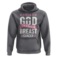 Breast Cancer Hoodie By The Grace Of God I'm A Survivor - Wonder Print Shop
