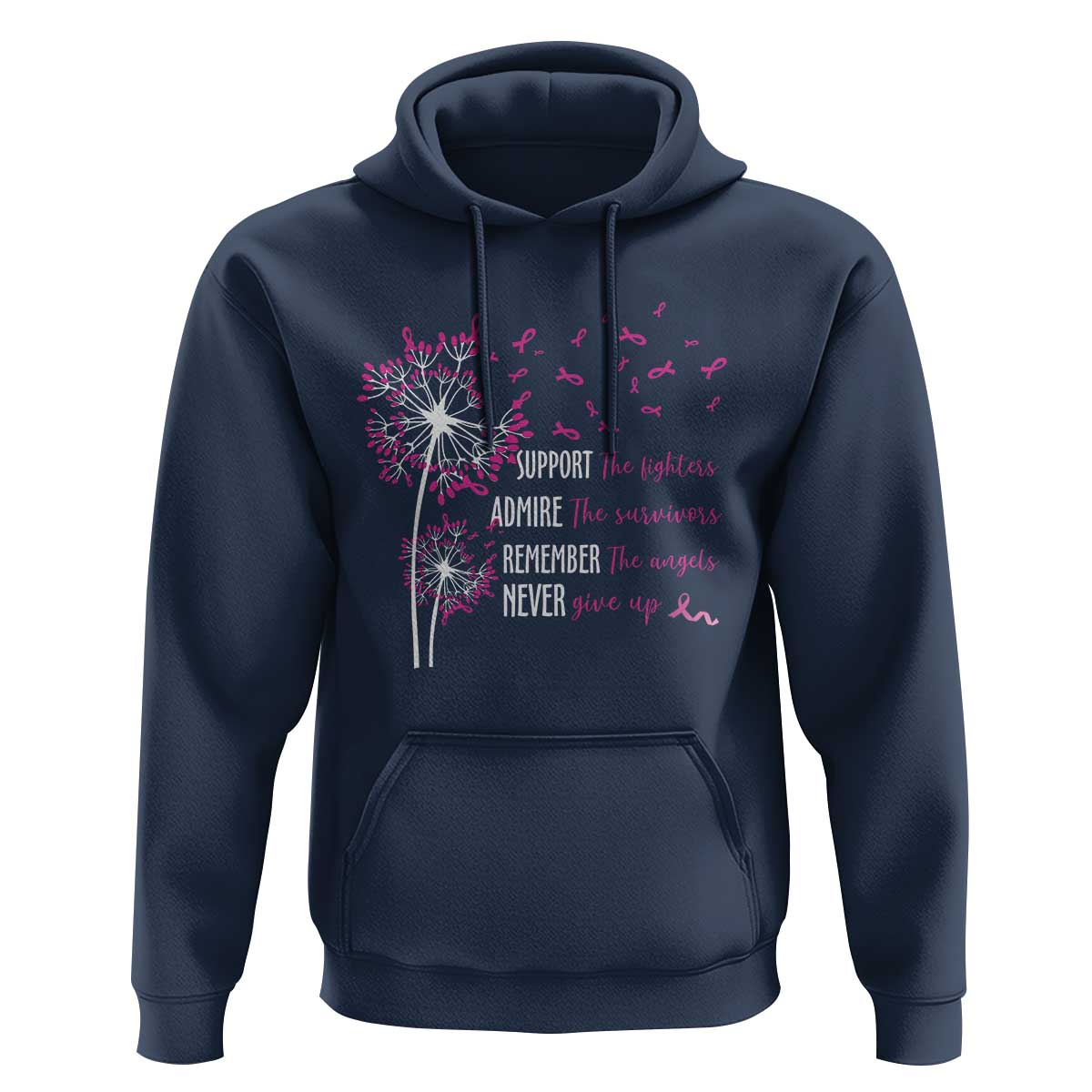 Breast Cancer Support The Fighters Hoodie Admire The Survivors Remember The Angels - Wonder Print Shop
