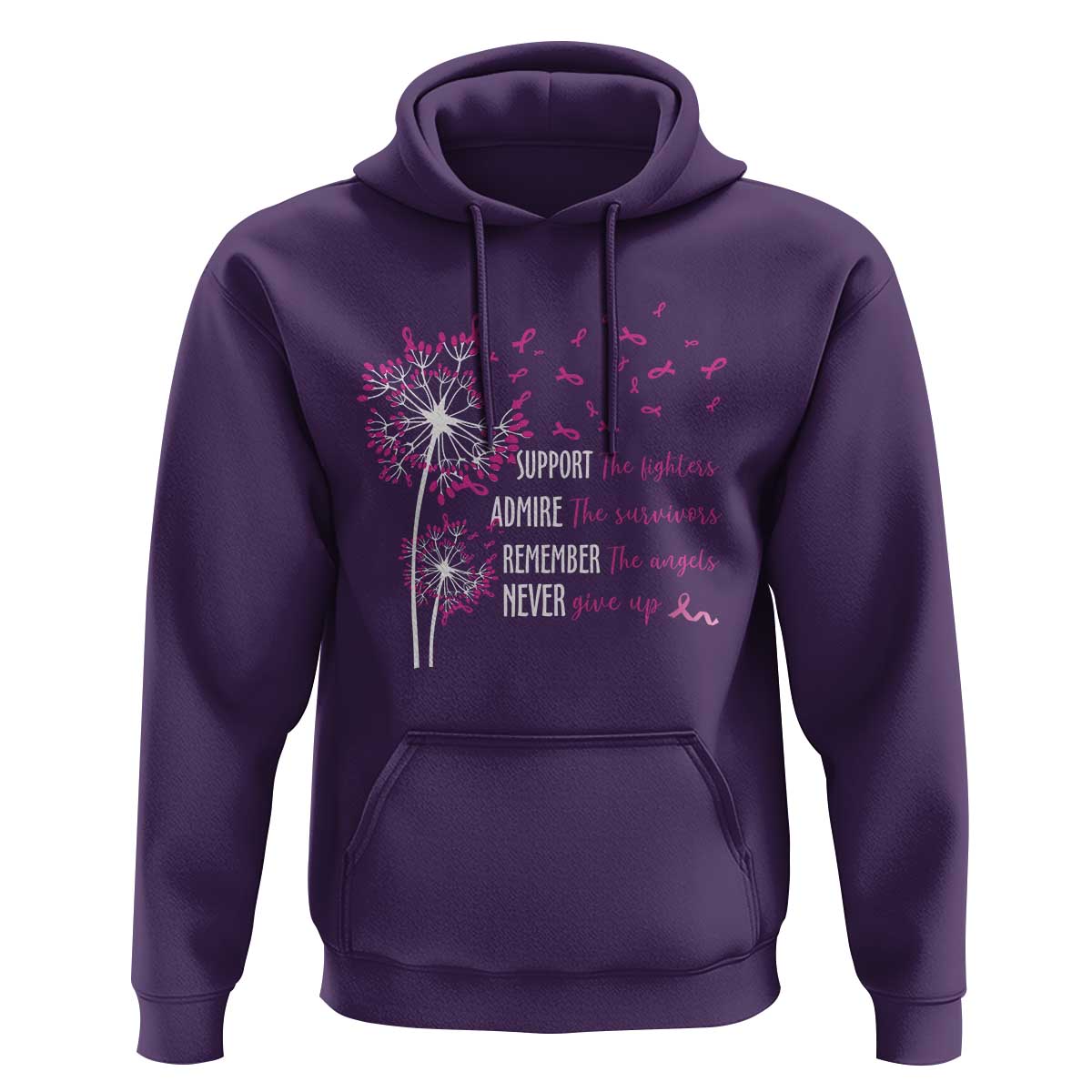 Breast Cancer Support The Fighters Hoodie Admire The Survivors Remember The Angels - Wonder Print Shop