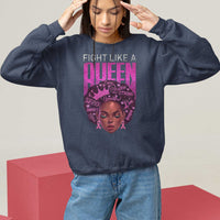 Pink Breast Cancer Warrior Sweatshirt Fight Like A Queen - Wonder Print Shop