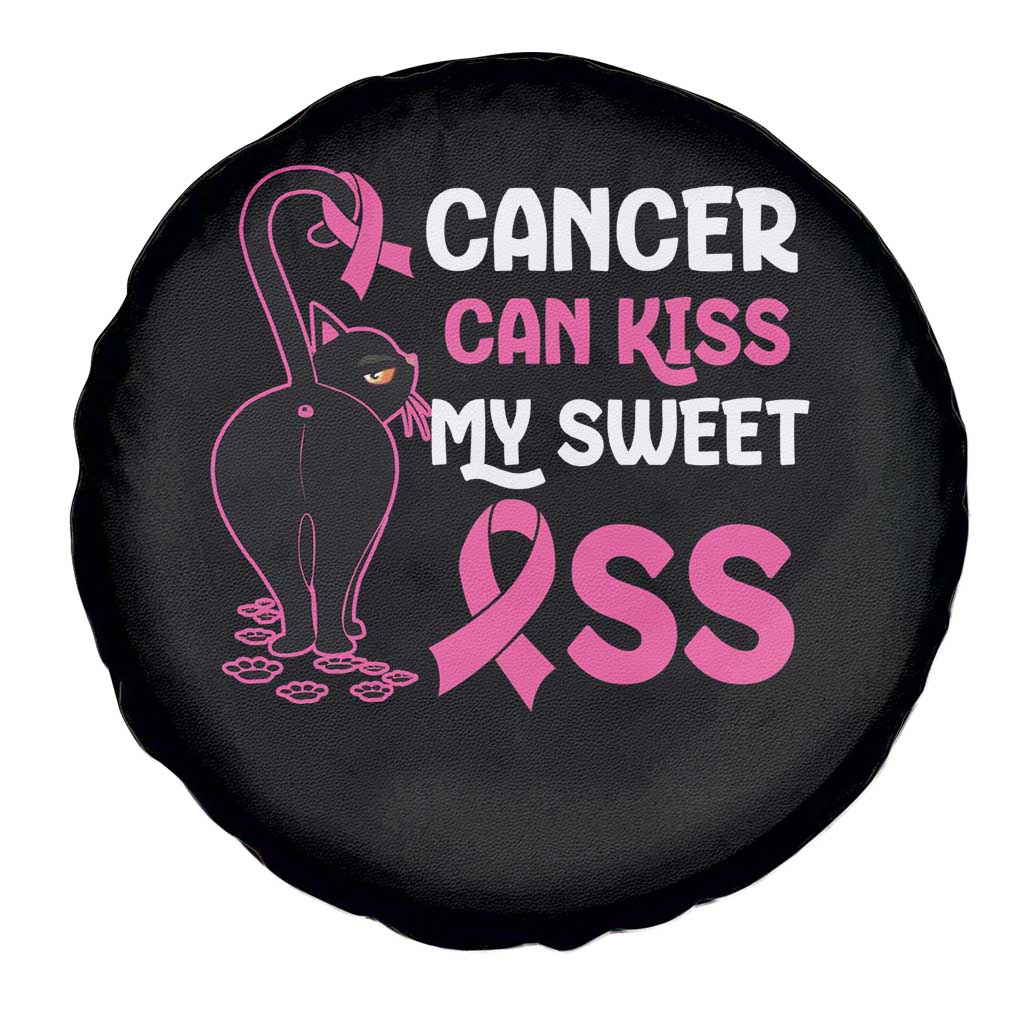 Funny Breast Cancer Spare Tire Cover Cancer Can Kiss My Sweet Ass Cool Cat