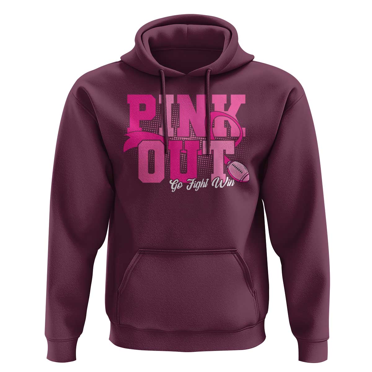 Breast Cancer Hoodie Pink Out Go Fight Win American Football - Wonder Print Shop